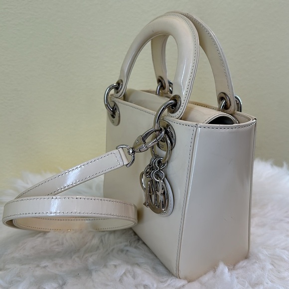 💯Authentic Lady Dior Micro Cream Bag with Silver Hardware🍀 - Picture 6 of 17